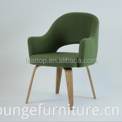 Upholstered dining chair with wood legs cafe style dining chair